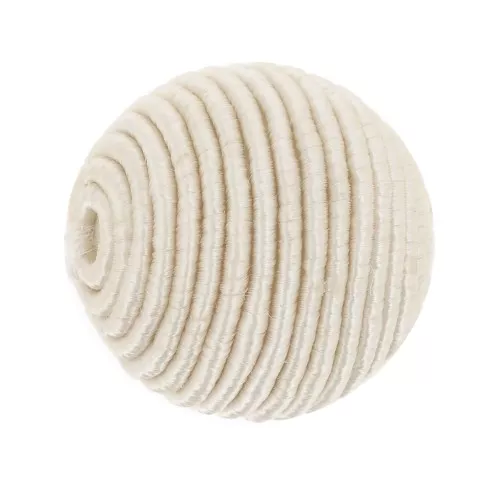 Cuenta cubierta de hilo de algodón 12 mm - Marfil x1