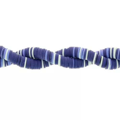Cuentas arandalas Heishi 8x1 mm - Mix Multi-azul x39cm