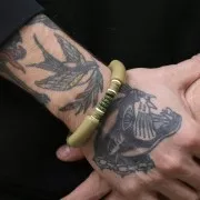 Cuentas arandalas Heishi 8x1 mm - Mix Verde - Marrón x39cm