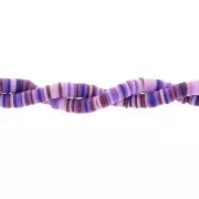Cuentas de arcilla polimérica Heishi 6x1 mm - Mix Multi-violeta x39cm