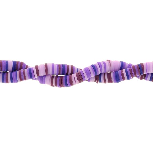Cuentas arandalas Heishi 6x1 mm - Mix Multi-violeta x39cm