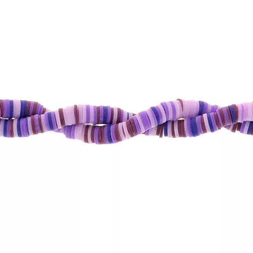 Cuentas arandalas Heishi 6x1 mm - Mix Multi-violeta x39cm