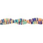 Cuentas arandalas Heishi 6x1 mm - Mix Azul Oscuro - Salmón x39cm