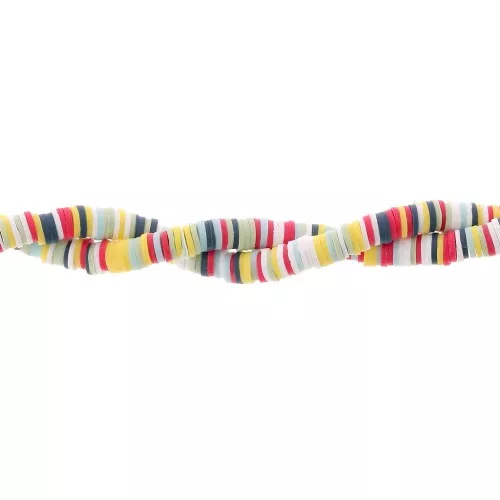 Cuentas arandalas Heishi 6x1mm Mix Ocre - Blanco - Azul oscuro x39cm