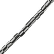 Cuentas de tubo de arcilla polimérica estilo Heishi 6x6 mm - Blanco - Negro a rayas x40cm|raw }}