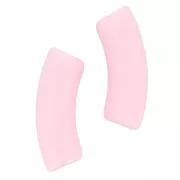 Cuentas tubo curvadas 35x11 mm en acrílico opaco - Rosa pálido x6