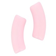 Perlas de tubo curvado de acrílica  opaca 35x11 mm - Rosa pálido x6