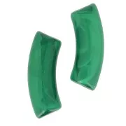 Cuentas de tubo curvadas 35x11 mm en acrílico transparente - Verde oscuro jaspeado x6