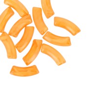 Perlas de tubo curvado en acrílica  transparente 35x11 mm - Mármol amarillo x6