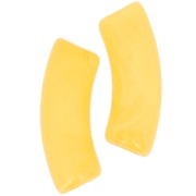 Cuentas acrílicas transparentes 35x11 mm tubo curvo - Amarillo jaspeado x6
