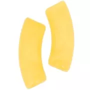 Cuentas acrílicas transparentes 35x11 mm tubo curvo - Amarillo jaspeado x6