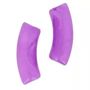 Cuentas de tubo curvado en acrílica  transparente 35x11 mm - Violeta jaspeado x6