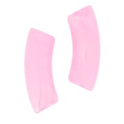 Cuentas acrílicas transparentes 35x11 mm tubo curvo - Rosa claro jaspeado x6