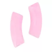 Cuentas acrílicas transparentes 35x11 mm tubo curvo - Rosa claro jaspeado x6