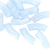 Perlas tubo curvadas 35x11 mm en acrílico transparente - Sky Blue Marble x6