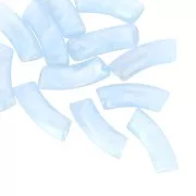 Perlas tubo curvadas 35x11 mm en acrílico transparente - Sky Blue Marble x6