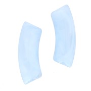 Perlas de tubo curvado en resina transparente 35x11 mm - Mármol azul cielo x6