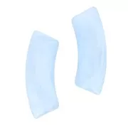 Perlas tubo curvadas 35x11 mm en acrílico transparente - Sky Blue Marble x6