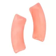 Cuentas de tubo curvado en acrílica  transparente 35x11 mm - Coral jaspeado x6