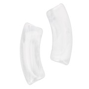 Perlas de tubo curvado de acrílica  transparente 35x11mm - Transparente jaspeado - Blanco x6