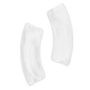 Perlas de tubo curvado de acrílica  transparente 35x11mm - Transparente jaspeado - Blanco x6