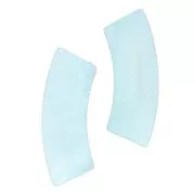 Cuentas de tubo curvadas 35x11 mm en acrílico transparente - Azul claro jaspeado x6