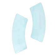 Perlas de tubo curvado de resina transparente 35x11mm - Azul claro jaspeado x6