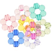Surtido de cuentas de flores de resina transparente de 15 mm - Multicolor x20|raw }}