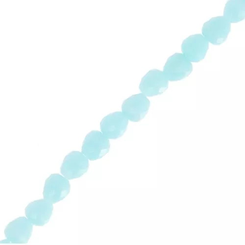 Perlas de vidrio facetado 4x4mm - Azul claro x43cm