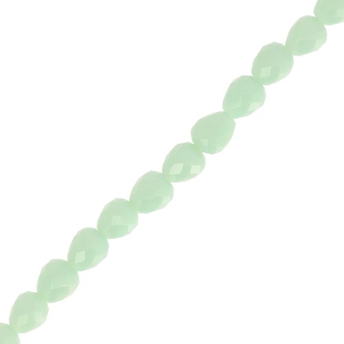 Perlas de vidrio facetadas 4x4mm - Menta x43cm