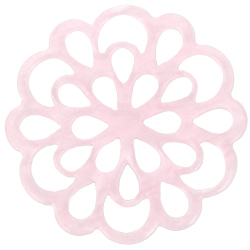 Entrepieza de flor de acetato de 23 mm - rosa nacarado x1