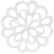 Entrepieza de flores de acetato de 23 mm - Blanco nacarado x1|raw }}