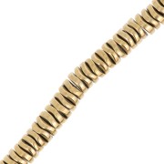 Heishi arandalas - onduladas - Imitación Hematita 6x1,7 mm Dorado x39cm|raw }}
