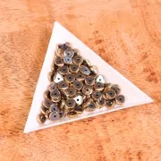 Heishi arandalas - onduladas - Imitación Hematita 6x1,7 mm Dorado x39cm