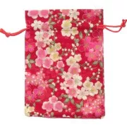 Estuche de poliéster para joyas con forma de flor - 95x140 mm - Rojo - Rosa x1