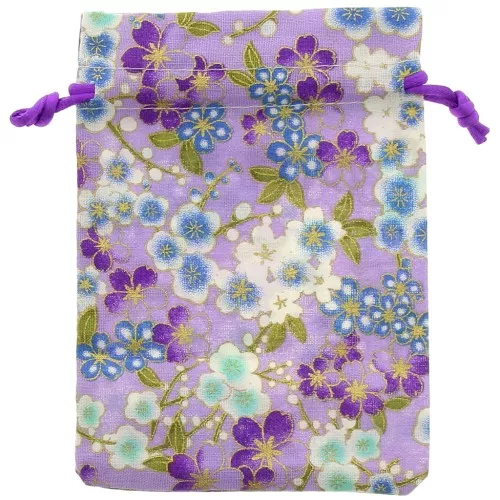 Estuche de poliéster para joyas con forma de flor - 95x140 mm - Púrpura - Azul x1