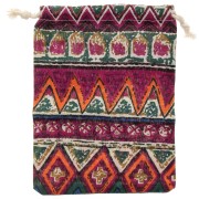 Bolsa con motivos étnicos para joyas 17,5x13 cm - Multicolor x1|raw }}
