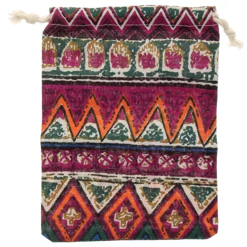 Bolsa con motivos étnicos para joyas 17,5x13 cm - Multicolor x1