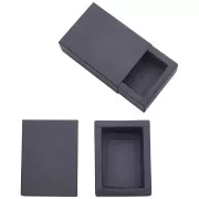 Joyero de papel kraft 9x6x4 cm - Negro x1