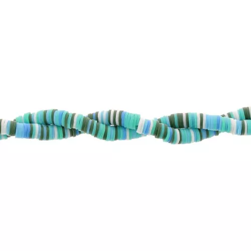Cuentas arandalas Heishi 6x1mm - Mix Turquesa - Verde - Azul x39cm