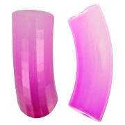 Perlas tubo curvadas y facetadas de resina transparente 37x12 mm - Degradado violeta x6