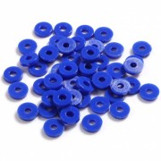 Cuentas redondas de plástico Heishi 6x1 mm - Azul oscuro x 1,8g