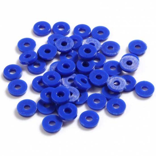 Cuentas arandalas Heishi plástico 6x1 mm - Azul oscuro x 1.8g