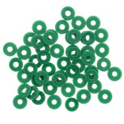 Cuentas redondas de plástico Heishi 6x1 mm - Verde oscuro x1.8g|raw }}
