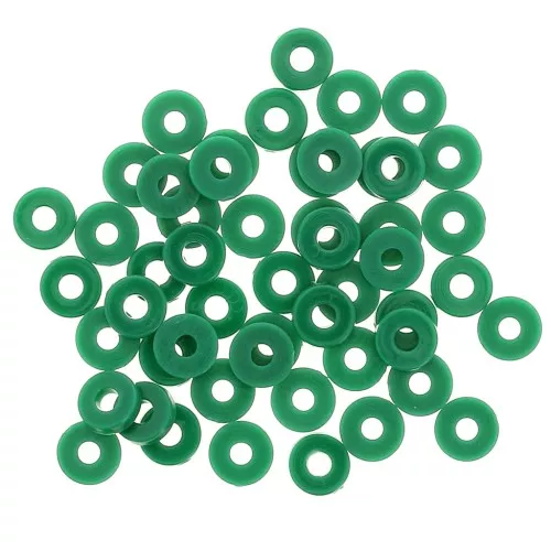 Cuentas arandalas Heishi de plástico 6x1 mm - Verde oscuro x 1,8g