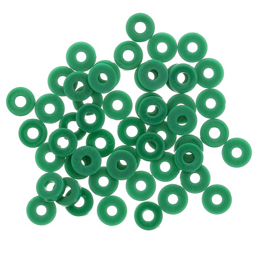 Cuentas redondas de plástico Heishi 6x1 mm - Verde oscuro x1.8g