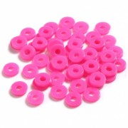 Cuentas redondas de plástico Heishi 6x1 mm - Rosa caramelo x1.8g
