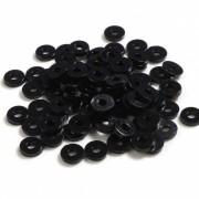 Cuentas redondas de plástico Heishi 6x1 mm - Negro x1.8g|raw }}