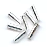 Cuentas de Rocalla Preciosa, tubos de 6,5 x 2 mm, Crystal Silver Lined, 20 g