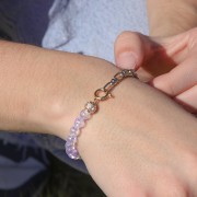 Cuentas redondas de acrílico 6 mm - Efecto AB transparente x10